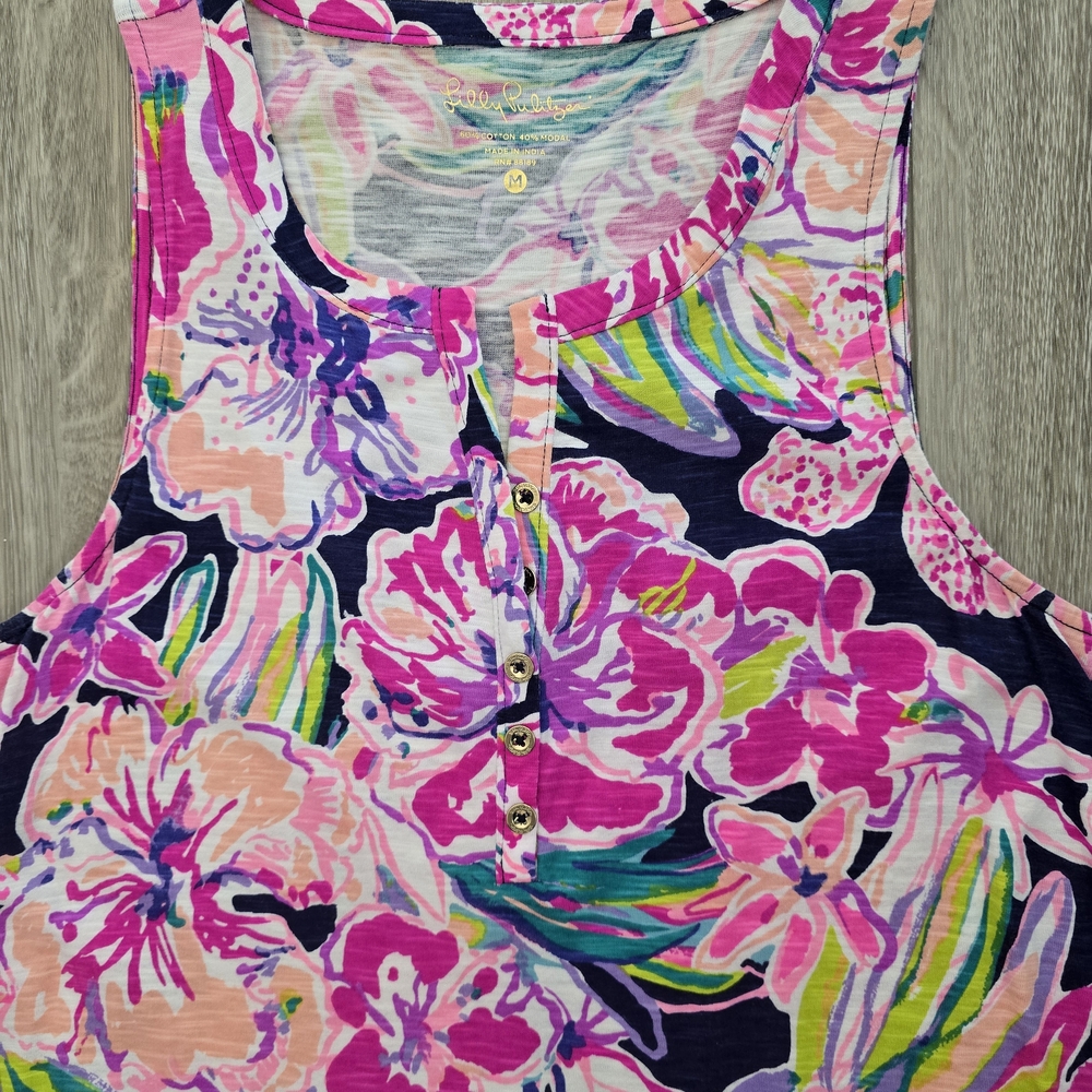 Lilly Pulitzer Vibrant Floral Mini Dress - Pink and Purple - Picture 4 of 7